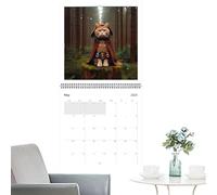 Calendario da parete, calendario mensile da parete per tutto l'anno, pianificatore umoristico medievale da gennaio a dicembre per studio, aula soggiorno, camera da letto, sala da pranzo