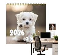 Calendario Da Parete Cani 2026 | Calendario Planner per la Parete - 2026 Planner Annuale Mensile Ad Anelli per Scrivania Casa Soggiorno Scuola Ufficio Decorazione Famiglia Amici Donne Insegnanti