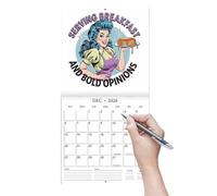 Calendario da parete - Carta 28 x 28 cm | Planner retrò da appendere a tema umorismo sarcastico, pianificazione e organizzazione mensile, da esporre ovunque, calendario da parete sarcasti