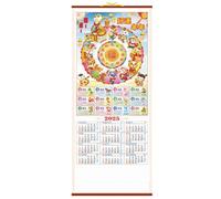 Calendario da parete cinese 2025, calendario da parete 'anno del serpente,Calendario annuale del serpente penzolante - Decorazioni tradizionali di Capodanno, attraente calendario lunare di 12 da paret