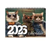 Calendario da parete con gatto alla moda, planner mensile 2026, rilegatura a doppio filo, organizer per gennaio e dicembre, calendario da parete decorativo con gatti, calendario da parete per 12 mesi