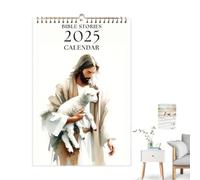 Calendario da parete con storie della Bibbia cristiana 2025, Calendario 2025 con storie della Bibbia | Calendario da parete 12 mesi,Calendari mensili cartacei per tenere traccia accurata delle date im