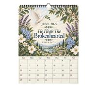 Calendario da parete con versetti biblici del 2027 anno di conforto e | Decorato con bellissimi e opere d'arte floreali per la visualizzazione a parete della casa