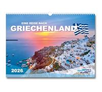 Calendario da parete della Grecia 2026, formato DIN A3, orizzontale, da viaggio, con foto di alta qualità, come regalo, viaggi, calendario mensile, città, architettura, vacanze, paesaggio