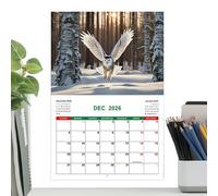 Calendario Da Parete Di Gufi | Calendario Del Gufo Da Parete,- Dic 2026, Grandi Con Linee, Pianificatore per Palestra Scuola Lavoro Casa Pianificazione e Programmazione