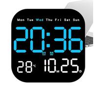 Calendario Da Parete Digitale - Orologio Elettronico A LED Multifunzionale Con Display A Grande Schermo, Supporto Appendibile, Doppio Scopo | Sveglia Con Data E Giorno Della Settimana Per Lo Studio De