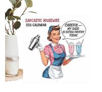 Calendario da parete, divertente calendario sarcastico con parolacce, design retrò, per donna, uomo, camera da letto, casa