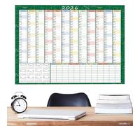 Calendario da parete grande 2026, 73 x 50 cm, grande decorazione per la casa con etichette sulla punta, calendario giornaliero, per leggere salute, studio mentale, scuola, compiti, casa, vacanze