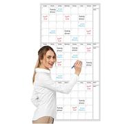 Calendario da parete in bianca: 47,99 x 32,01 pollici, cancellato, agenda riutilizzabile, dashboard illimitata | Grande organizer con area delle cose da per