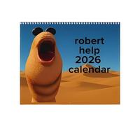 Calendario da parete Marcus The Worm 2026, agenda da gioco per 12 mesi, divertente agenda per le vacanze, con illustrazioni giocose e robusta chiusura in metallo (1pcs)