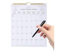 Calendario da parete multilingue mensile con rilegatura a | Calendario da parete verticale da gennaio 2027-dicembre 2027, per studio, classe, scuola, posto di lavoro, appartamento
