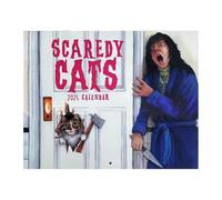 Calendario da parete per gatti 2025, calendario da parete 2025, calendario mensile da 12 mesi Scaredy Cat da parete, agenda giornaliera, calendario da parete pieghevole per la pianificazione e