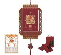 Calendario da parete per il capodanno cinese 2026, con personaggi dell'anno del cavallo e della fortuna, decorazioni creative per la casa, almanacco perpetuo ispessito(Q)