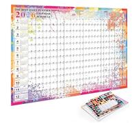 Calendario da parete per l ' anno completo 2026 con etichette appese trasparenti Panoramica annuale Pagine messa a fuoco mensili per calendario cartaceo per casa, scuola e ufficio