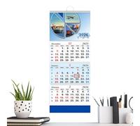 Calendario da parete per l'anno 2026, 3 mesi | Calendario verticale da parete per casa, studio, soggiorno, camera da letto e studio d'arte