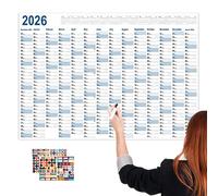 Calendario Da Parete Quotidiano | Almanacco Annuale Completo,Planner Grande E Creativo 2026 Per Cucina Palestra Lavoro Casa Camera Studio Aula