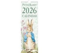 Calendario da parete sottile 2026 Peter Rabbit | Planner mensile con opere d'arte di Beatrix Potter e anello in metallo per appendere