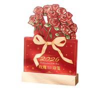 Calendario da scrivania 2026 - 12 x 3 x 2 cm - Calendario da scrivania 2026 per visualizzare il mese | Planner mensile settimanale con rose, per ricordi di festa, decorazione della casa, ufficio, Aula