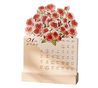 Calendario da scrivania 2026 - 12 x 3 x 2 cm - Calendario da scrivania 2026 per visualizzare il mese | Planner mensile settimanale con rose, per ricordi di festa, decorazione della casa, ufficio, Aula