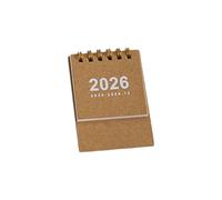 Calendario da scrivania 2026, 18 mesi, doppia bobina, marrone | Calendario mensile per la programmazione giornaliera dal 07/2025 al 12/2026, rilegatura a doppia spirale per appunti