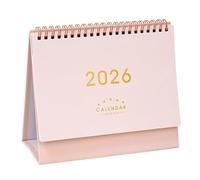 Calendario da scrivania 2026, 60 x 20 x 21,2 cm, con rilegatura a doppio filo, calendario mensile da scrivania per agenda (rosa)