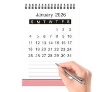 Calendario da scrivania 2026 a 2027 Mini pianificatore - Calendario mensile chiaramente progettato, robusto supporto per appunti e promemoria, compagno ideale per lavoro, studio, vita quotidiana