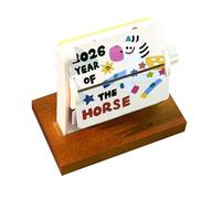 Calendario da Scrivania 2026 Base In Legno Con Pagina Girevole Doodle