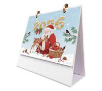 Calendario da scrivania 2026 con decorazioni per lista delle cose da fare, 12 mesi gennaio 2026 F dicembre, mensile a partire dal