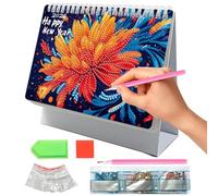 Calendario da scrivania 2026 con diamanti, design creativo, calendario in carta spessa con ornamenti, kit artistico per pittura con diamanti, pianificatore personale per la gestione del per