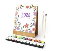 Calendario da scrivania 2026 Dipingere con i numeri, ornamento disegnato a mano, regalo commemorativo Deco Amico Ufficio e valore per la famiglia