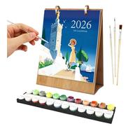 Calendario da scrivania 2026, Dipinti in base ai numeri, Calendario decorativo da parete, Diario digitale, Diario da parete 2026, Agenda con pennello e colore per la decorazione della casa