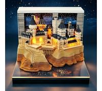 Calendario da scrivania 2027 3D con luce a LED, blocco note artistico con intaglio di carta a strappo, blocco note con castello magico, ornamento creativo da scrivania, regalo per casa e ufficio