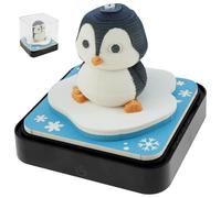 Calendario da scrivania 3D, calendario 2025, con luci LED, blocco note da scrivania 3D a strappo, con scatola in acrilico, blocco note creativo con pinguino, fai da te, per casa e ufficio (pinguino)