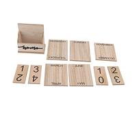 Calendario da scrivania a data in legno, calendario a blocchi di legno riutilizzabile, calendario da tavolo manuale retrò con numeri dipinti a mano per la decorazione dell