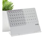 Calendario da scrivania - Acciaio inossidabile 10,5 x 8,7 x 3,1 cm | Visualizzazione riutilizzabile e regolabile di data e mese | Stile minimalista argentato, calendario perpetuo