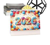 Calendario Da Scrivania,Calendari Di Piccole Dimensioni Con Decorazioni Di Strass - Pianificatore Mensile 2026 A Pagine Girevoli | per Casa Ufficio Scuola Famiglia Amici Donne Organizzazione Quotidian