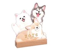 Calendario da Scrivania | Calendario 2026 Per Uffici A Tema Animali Domestici | Agenda Giornaliera con Design Puppy Kitten per Ufficio Casa Scuola Bambini
