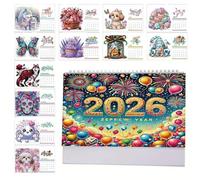Calendario Da Scrivania,Calendario Con Strass Arte 2026 Agenda Per Scrivania | Per Decor Casa Per Natale Camera Famiglia Insegnante Bambini Scuola Pianificazione Ufficio Festa