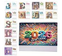 Calendario Da Scrivania - Calendario Con Strass Arte 2026 Agenda Per Scrivania - Per Decor Casa Per Natale Camera Famiglia Insegnante Bambini Scuola Pianificazione Ufficio Festa