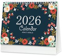 Calendario da scrivania, da luglio 2025 a dicembre 2026, mensile, giornaliero, calendario accademico per scuola, ufficio, casa, doppio filo, 21,8 x 17 cm (C)