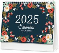 Calendario da scrivania, da settembre 2024 a dicembre 2025, mensile, giornaliero, calendario accademico per scuola, ufficio, casa, doppio filo, 21,8 x 17 cm (verde nerastro)