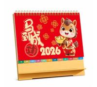 Calendario da Scrivania in Legno 2026, Successo Immediato [a spirale] | Componente in metallo, Calendario per clienti, Per regali business, Per amministratori