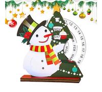 Calendario da scrivania in legno, decorazione da tavolo di Natale, calendario 'Avvento girevole, stile vintage, decorazione da tavolo, per casa, hotel, aula, ufficio, uso dieci volte