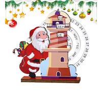 Calendario da scrivania in legno, decorazione da tavolo di Natale, calendario 'Avvento girevole, stile vintage, decorazione da tavolo, per casa, hotel, aula, ufficio, uso dieci volte