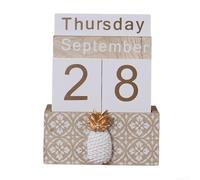 Calendario da scrivania in legno retrò, decorazione per ufficio e casa (come da immagine, B)