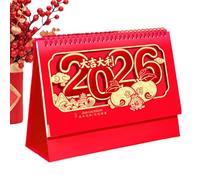 Calendario da scrivania mensile,Capodanno 2026, decorazione per la casa cinese | Calendario da tavolo annuale Capodanno | Per le vacanze, festa di primavera, casa, ufficio, famiglia, amici e colleghi