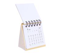 Calendario da Scrivania Mini Supporto, Mese 2026 Dicembre 2027 | Carta e Metallo, Rilegatura a Spirale Doppia, Formato Compatto Portatile, Giallo Elementi Cartoni