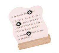 Calendario da scrivania moderno e minimalista in legno, elegante per visualizzazione perpetua della data, per casa e ufficio, in legno ABS, compatto, 17 x 15 cm, color crema e nero, decorazione per