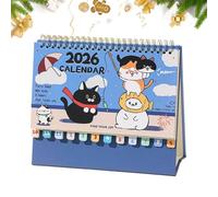 Calendario da scrivania per gatti 2026 | Planner artistico con - Calendario familiare da 12 | per gli amanti degli animali, pianificazione della scrivania, decorazione, organizzazione,