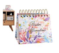 Calendario da scrivania per motivazione - calendario a patta per il pensiero positivo, planner perpetuo di 365 giorni | calendario da tavolo in piedi decorativo con citazioni ispiratrici per donne